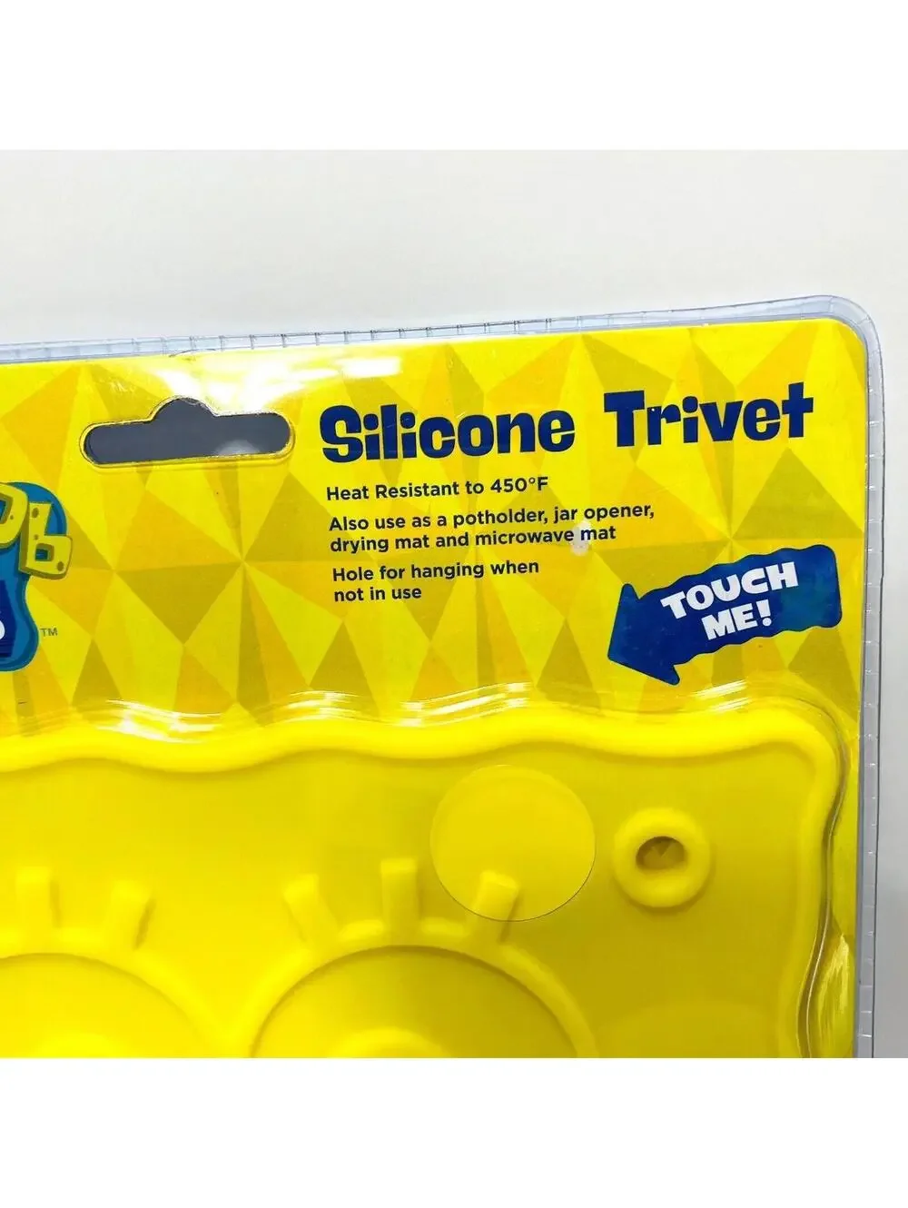 SpongeBob SquarePants Silicone Trivet Pot Holder 7x7 Yellow Cartoon New